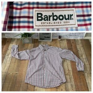 Barbour long sleeve plaid button down shirt